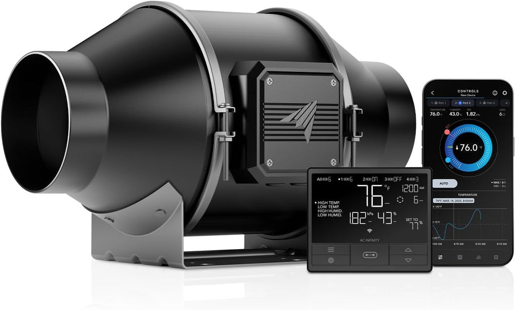 AC Infinity CLOUDLINE T4, Quiet 4” Inline Duct Fan w/Environment Controls