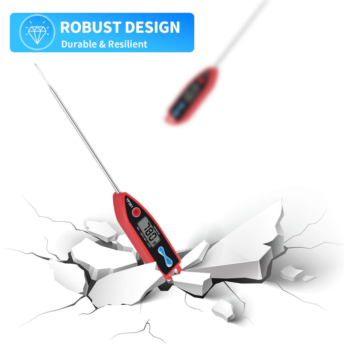 Digital Water Thermometer for Liquids, Long Probe