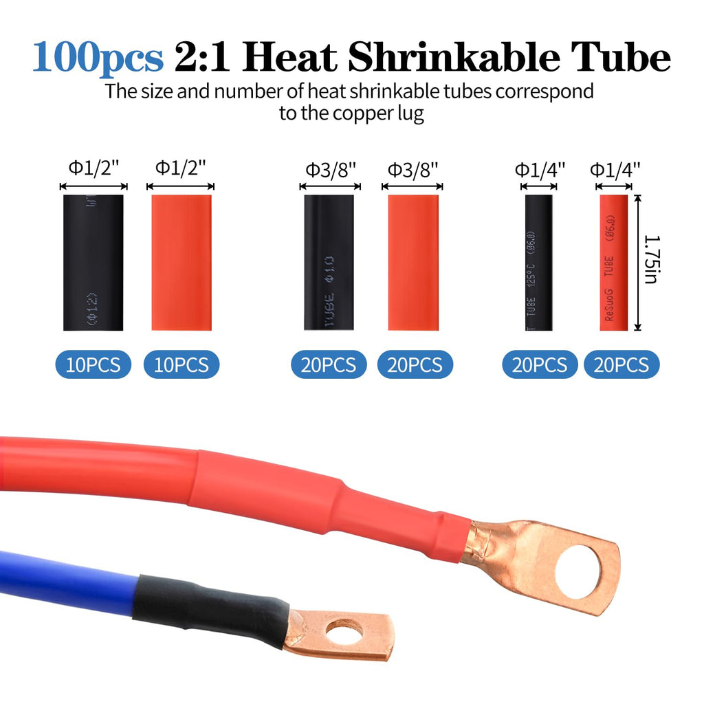Cable Lug Crimping Tool with 74pcs Copper Wire Lugs