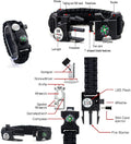 Galaxy 21 in 1 Survival Bracelet, Paracord Emergency Outdoor Sports Wristband Kit Waterproof Compass, LED Light