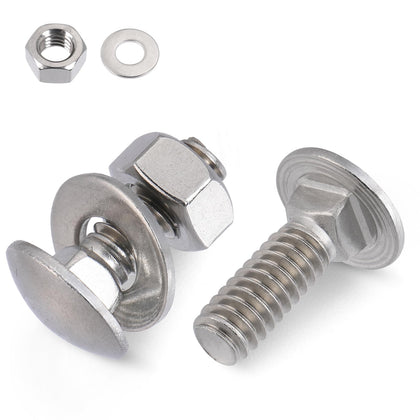 3/8-16 x 3/4" Carriage Bolts Screws 13 Sets, 304 Stainless Steel 18-8, Round Head Square Neck, Carriage Bolts and