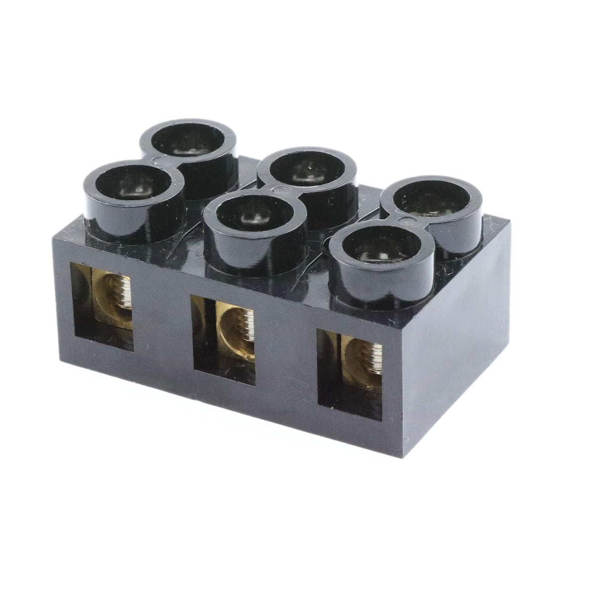 2 Pack 500V 60A 3 Position Double Row Screw Terminal Block
