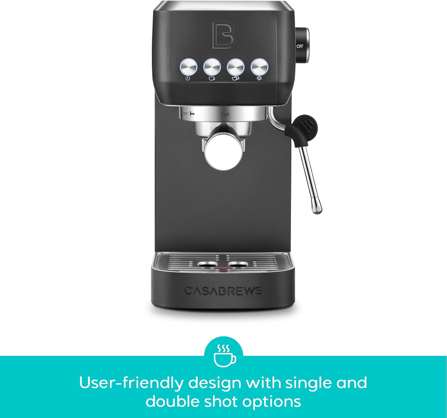3700 Essential Espresso Machine, Stainless Steel Espresso Maker | 20-Bar Italian Pump, Powerful Steam Wand, 43.9oz