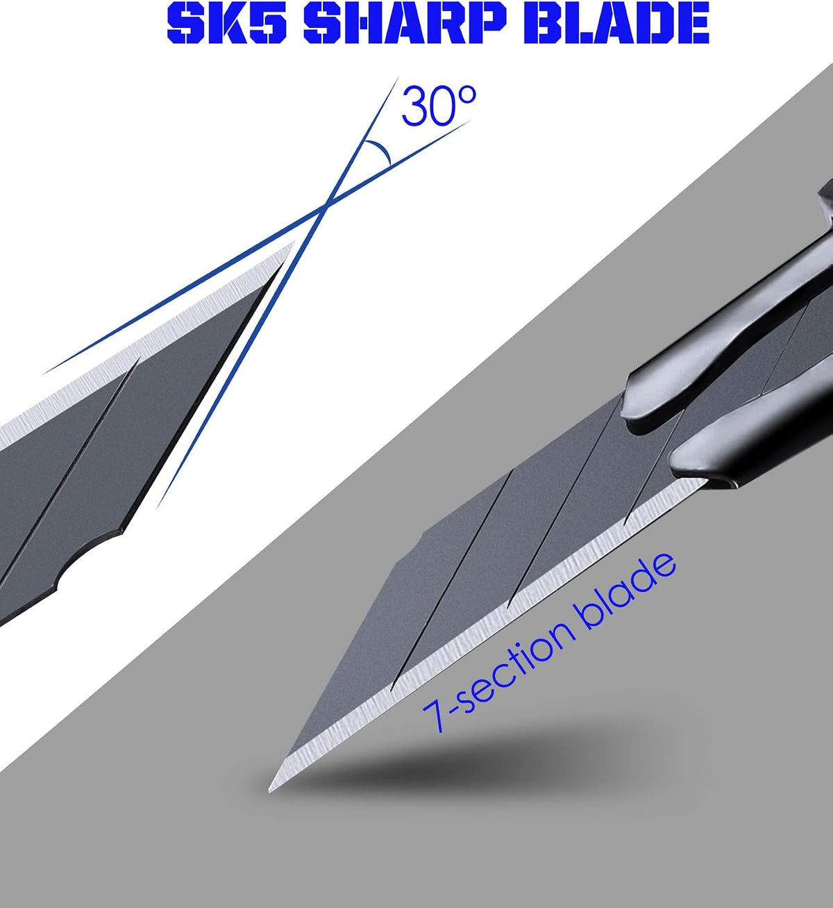 6 Pack Utility knife Retractable with 30 Degree Snap Off Blade Lockable Cardsharp Box Cutter Knife with Extra 20