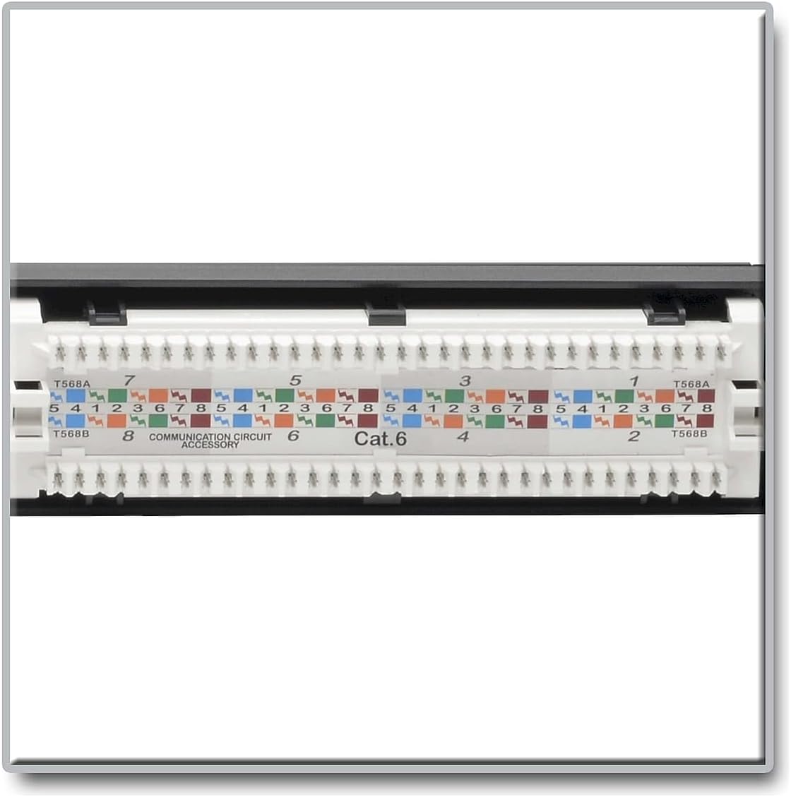 Eaton Tripp Lite Cat6 24-Port PoE+ Patch Panel, RJ45 Ethernet, 1U Rackmount, EIA/TIA 568A/B Wiring Standards for 110