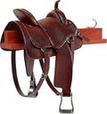 1 Pcs 17" Folding Pine Wood Saddle Rack Wall Mount,Brown