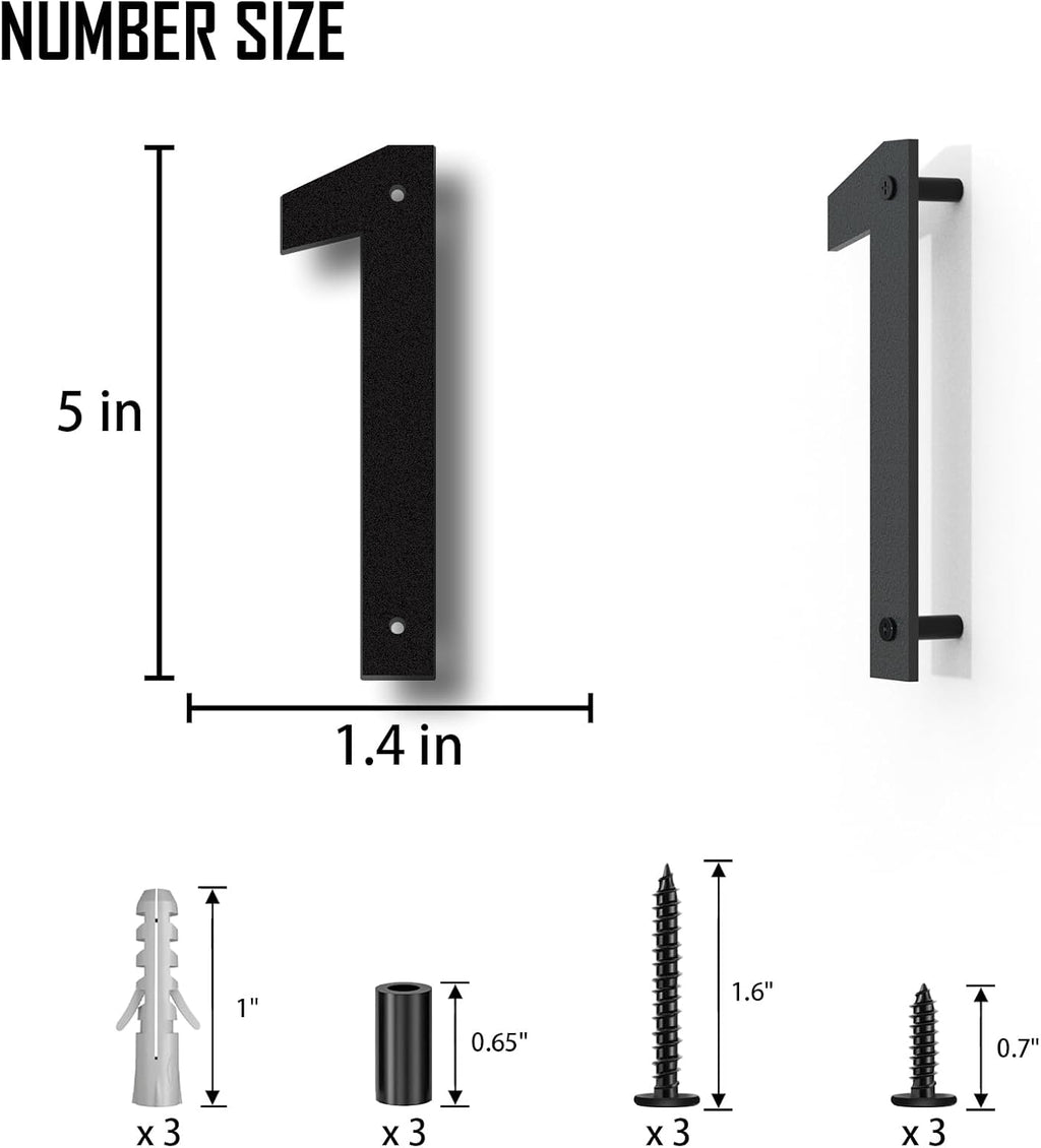 5 Inch Floating House Numbers, Metal Modern House Number for Outside | Mailbox Numbers, House Address Signs, with