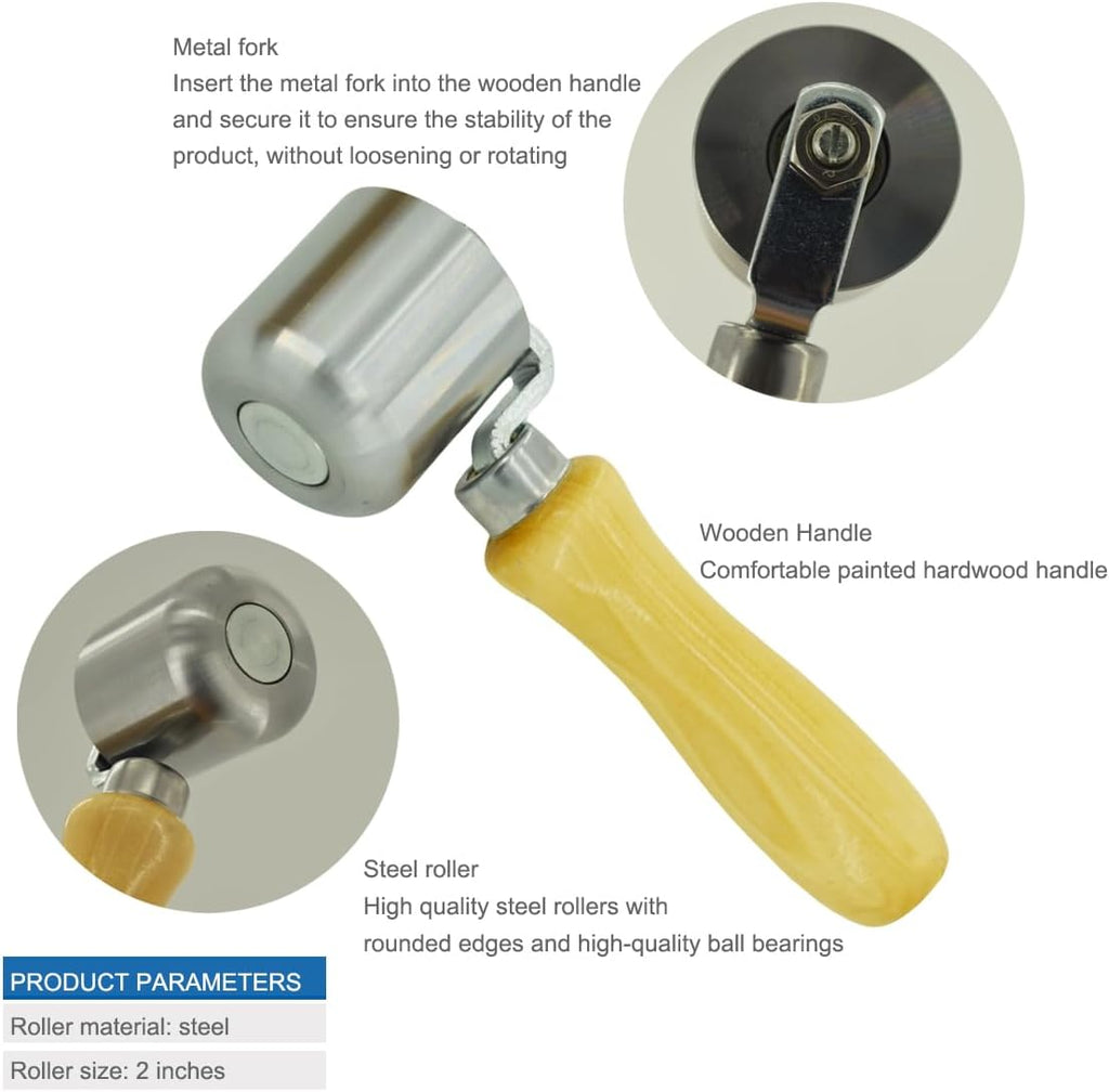 Steel Seam Roller for PVC TPO EPDM Roofing Vinyl Decking 2inch Professional Heavy Steel Heavy Application Rolling