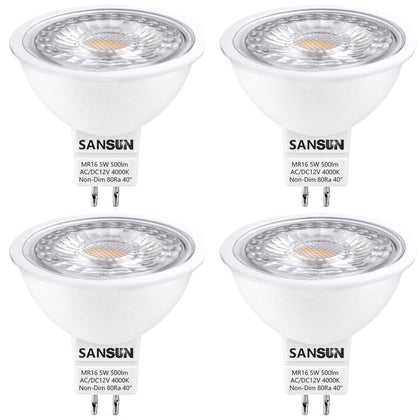 5W MR16 LED Landscape Light Bulbs, Low Voltage 12V 50W Halogen Replacement for Outdoor Landscape Spotlight and Track