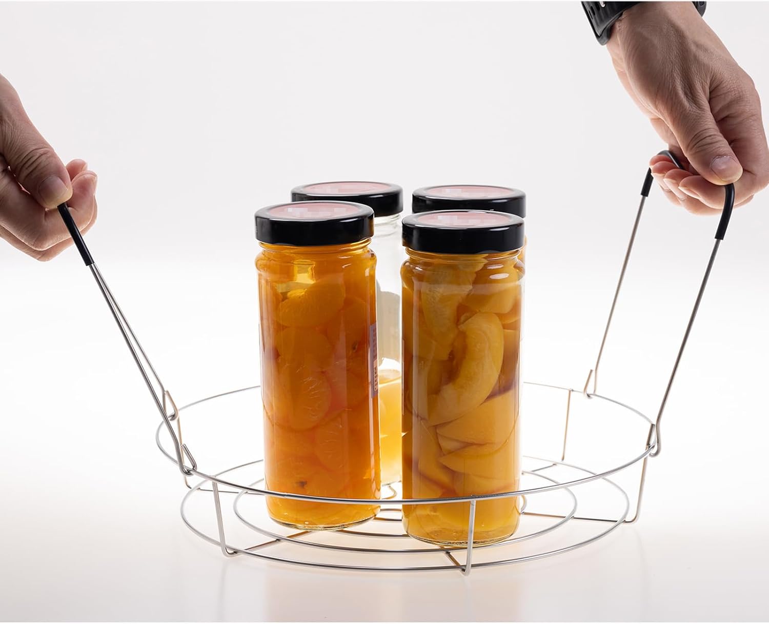 12in Stainless Steel Canning Rack, Heat Resistant Silicone Handles