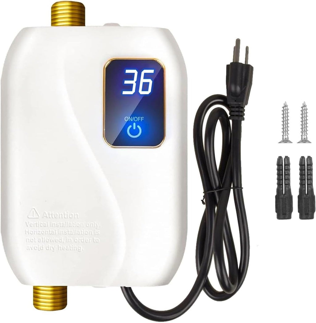 Tankless Water Heater Electric 110V, 3000W Instant Electric Water Heater, Under Sink Water Heater with Digital