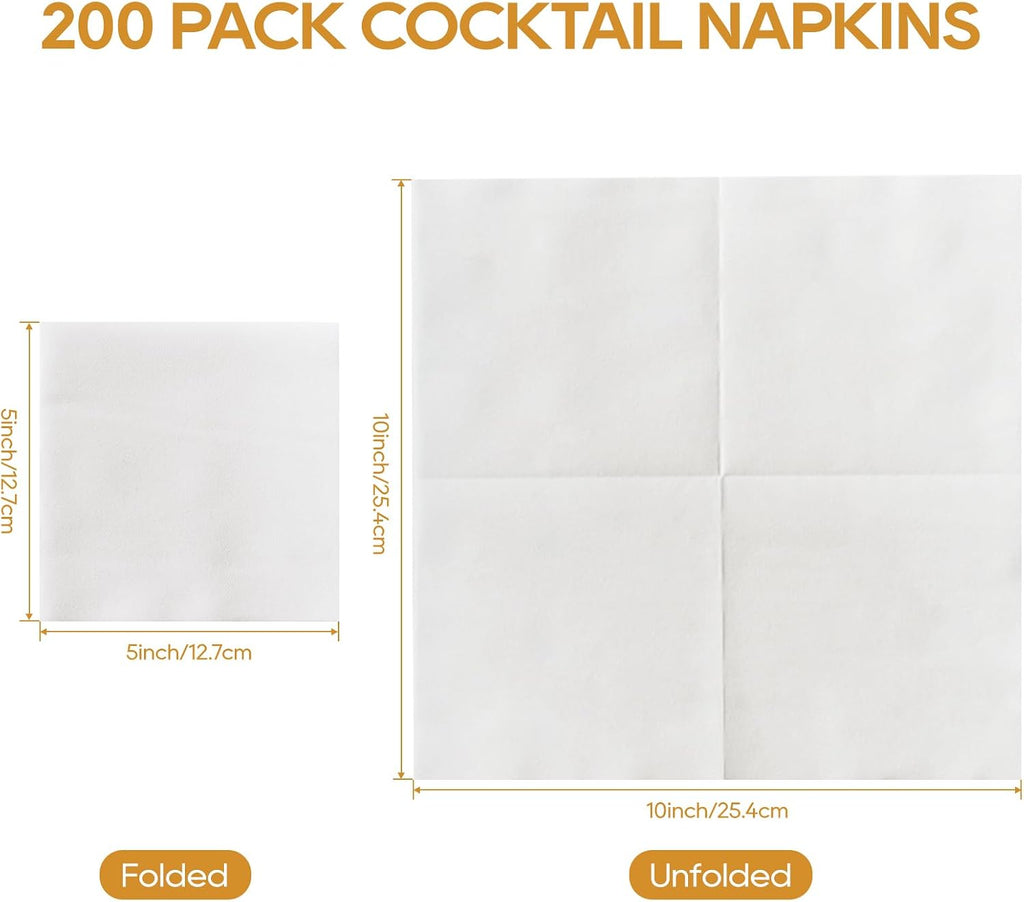 200 Count Linen-Feel Disposable Cocktail Napkins