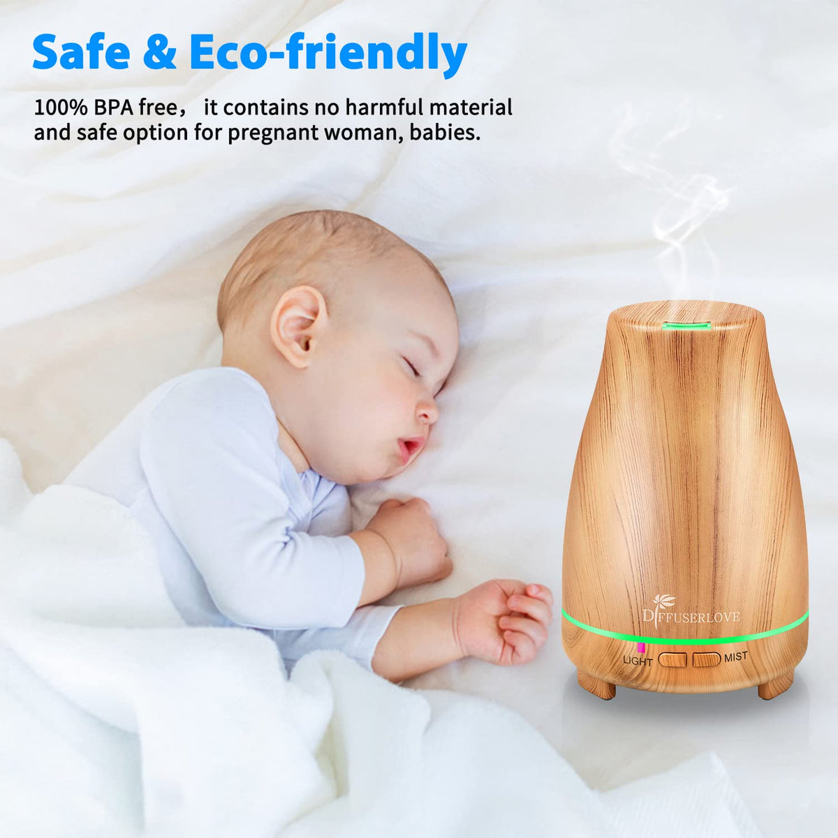 Essential Oil Diffusers 200ML Diffuser Remote Control Aromatherapy Diffuser with 7 Color Lights, Auto Shut-Off for