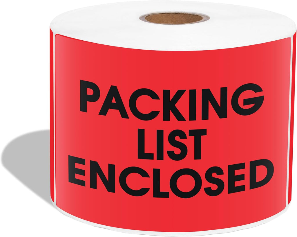 3" X 5" Packing List Enclosed Shipping Stickers (500 Stickers, 1 Roll)