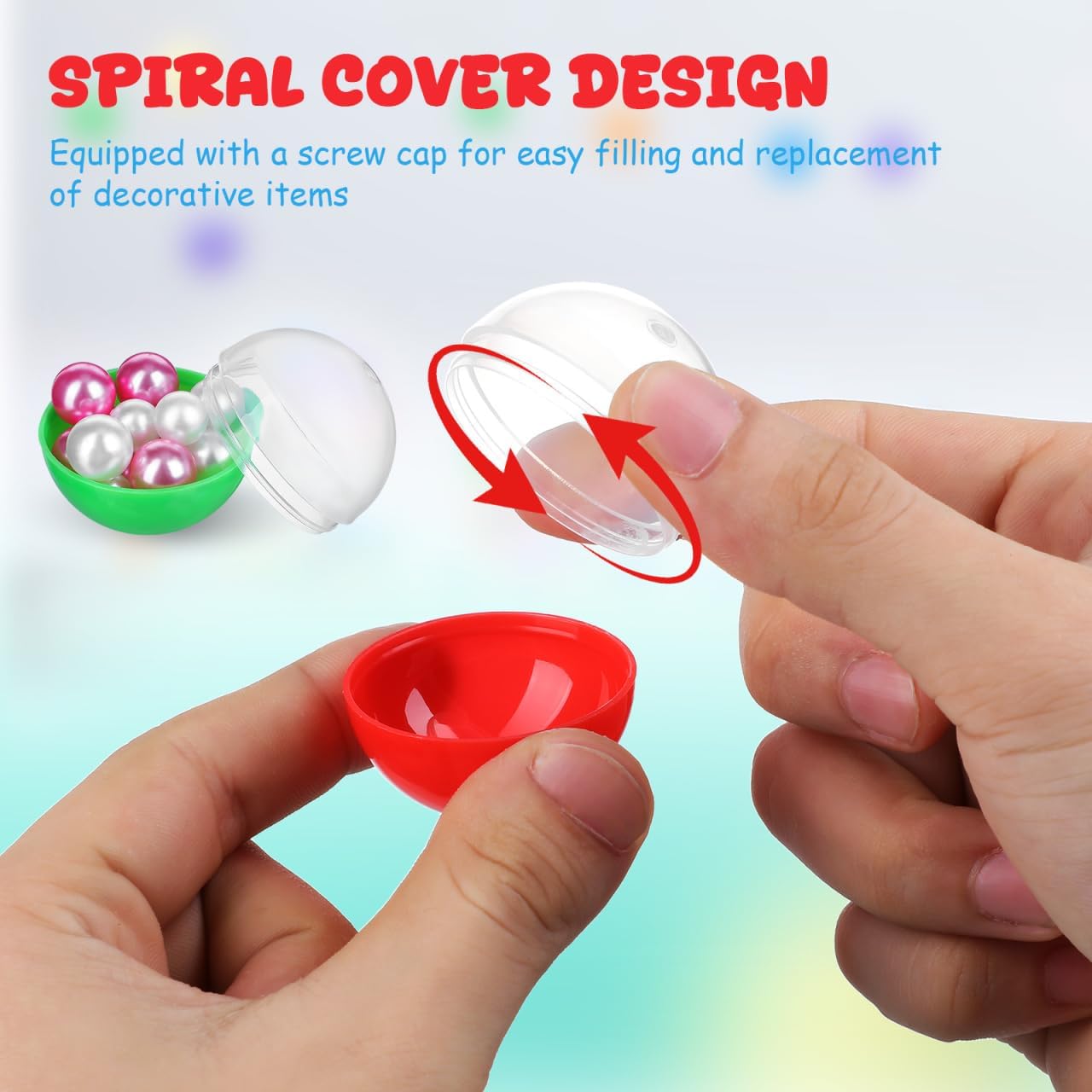 Vending Machine Capsules Balls, 1.5Inch Empty Gumball Machine Plastic Capsules Refillable Craft Balls Party Prize