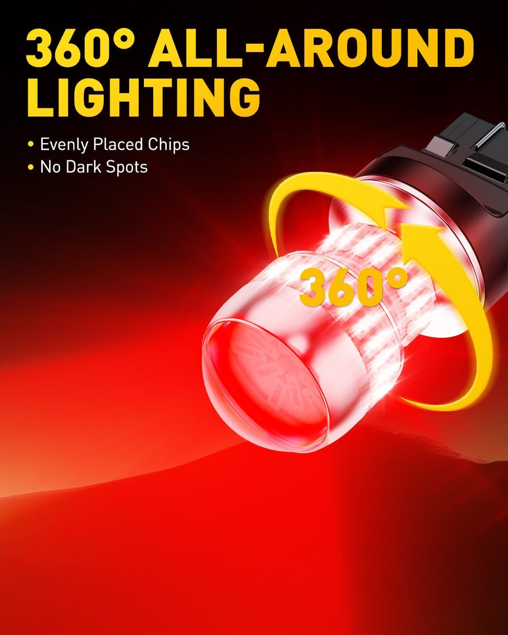 Upgraded 7440 7443 LED Bulb Red for Tail Lights Brake Lights, Super Bright T20 W21W 7441 7444 LED Replacement for