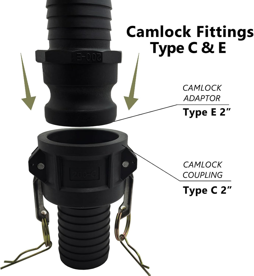 2 inch Camlock Fittings Type C & E Polypropylene Cam Groove Hose Fitting