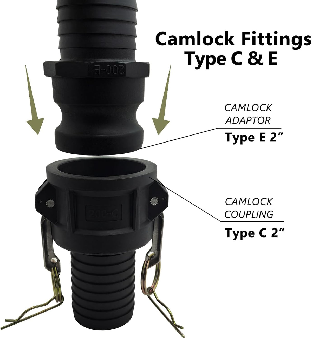 2 inch Camlock Fittings Type C & E Polypropylene Cam Groove Hose Fitting