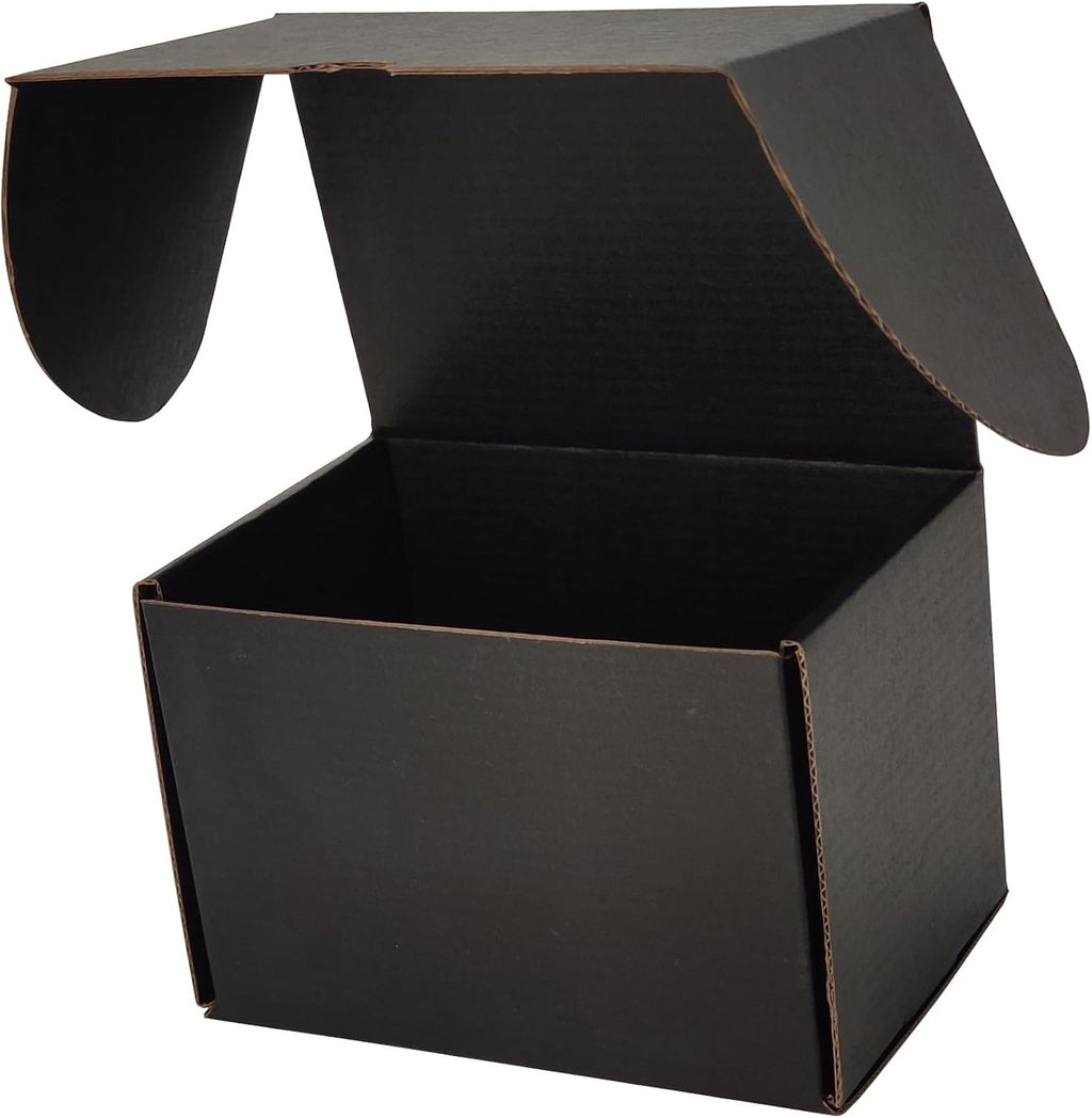 8x6x6 Shipping Boxes Set of 25, Black Mailer Corrugated Cardboard Box