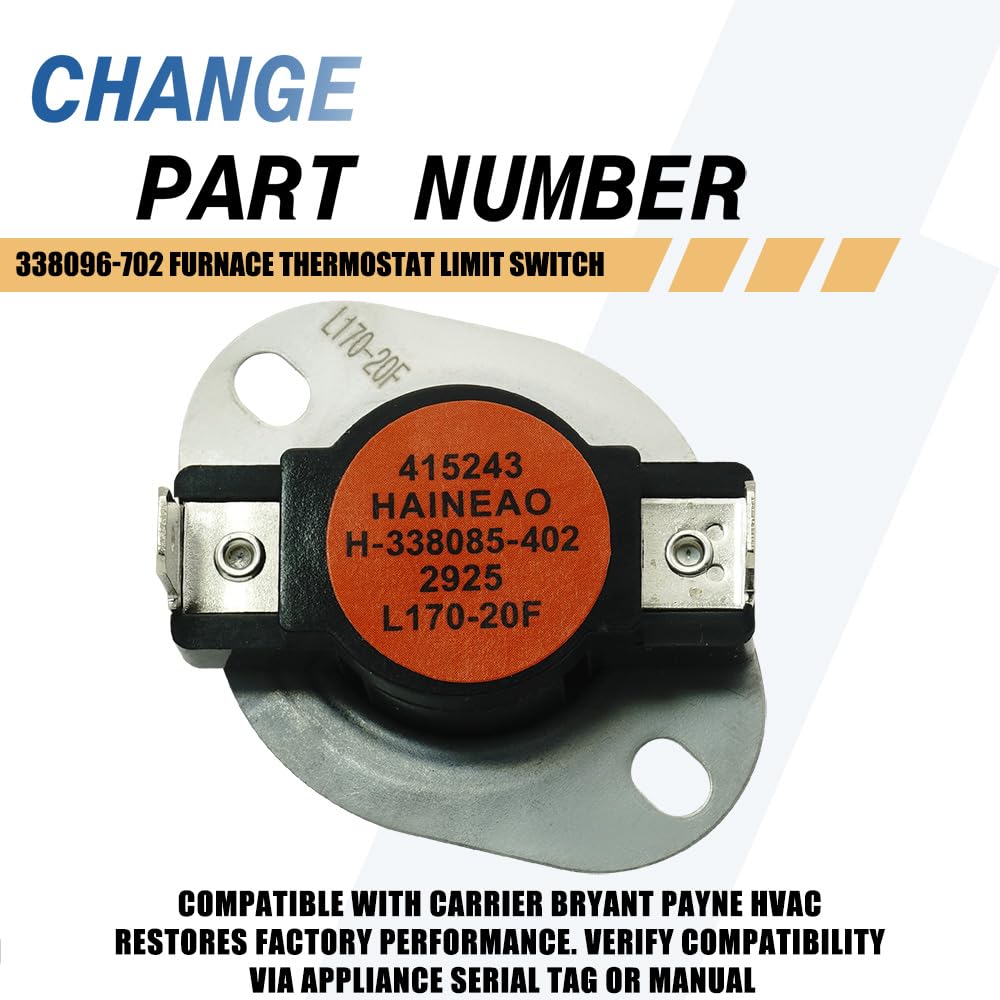 338096-702 Furnace Thermostat Limit Switch L170-20F Compatible with Carrier Bryant Payne HVAC