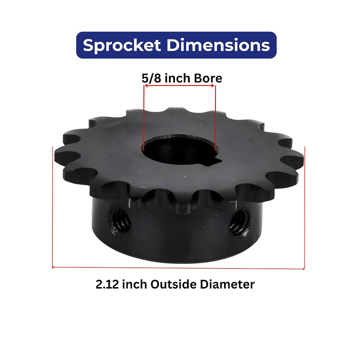 Jeremywell #35 Roller Chain Sprocket B Type 5/8" Bore Hardened 16 Tooth
