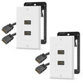 VCELINK 4K HDMI Outlet Wall Plate 2-Port Kit, with Mounting Bracket, 2 Pack