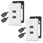 VCELINK 4K HDMI Outlet Wall Plate 2-Port Kit, with Mounting Bracket, 2 Pack