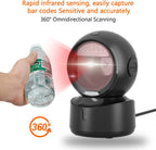 Desktop Barcode Scanner, USB QR Code Reader | Hands-free omnidirectional scanning for 1D, 2D and QR codes in