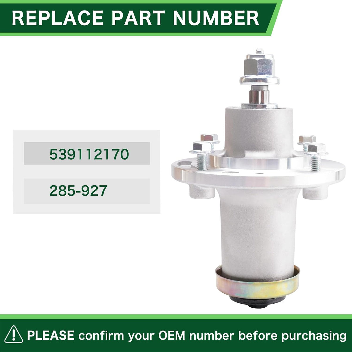 539112170 532112171 Spindle Assembly Fit for Husqvarna Z254F MZ61 MZ54 MZ5225 EZ4216 YTH24V48LS GT52XLS FD52M FD48 GT48 YTH24V42LS Lawn Mower (3 Pack)