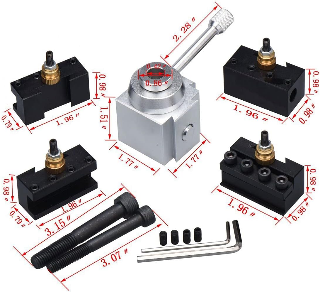 Mini Lathe Quick Change Tool Post & Holders Multifid Tool Holder Kit Set for Table