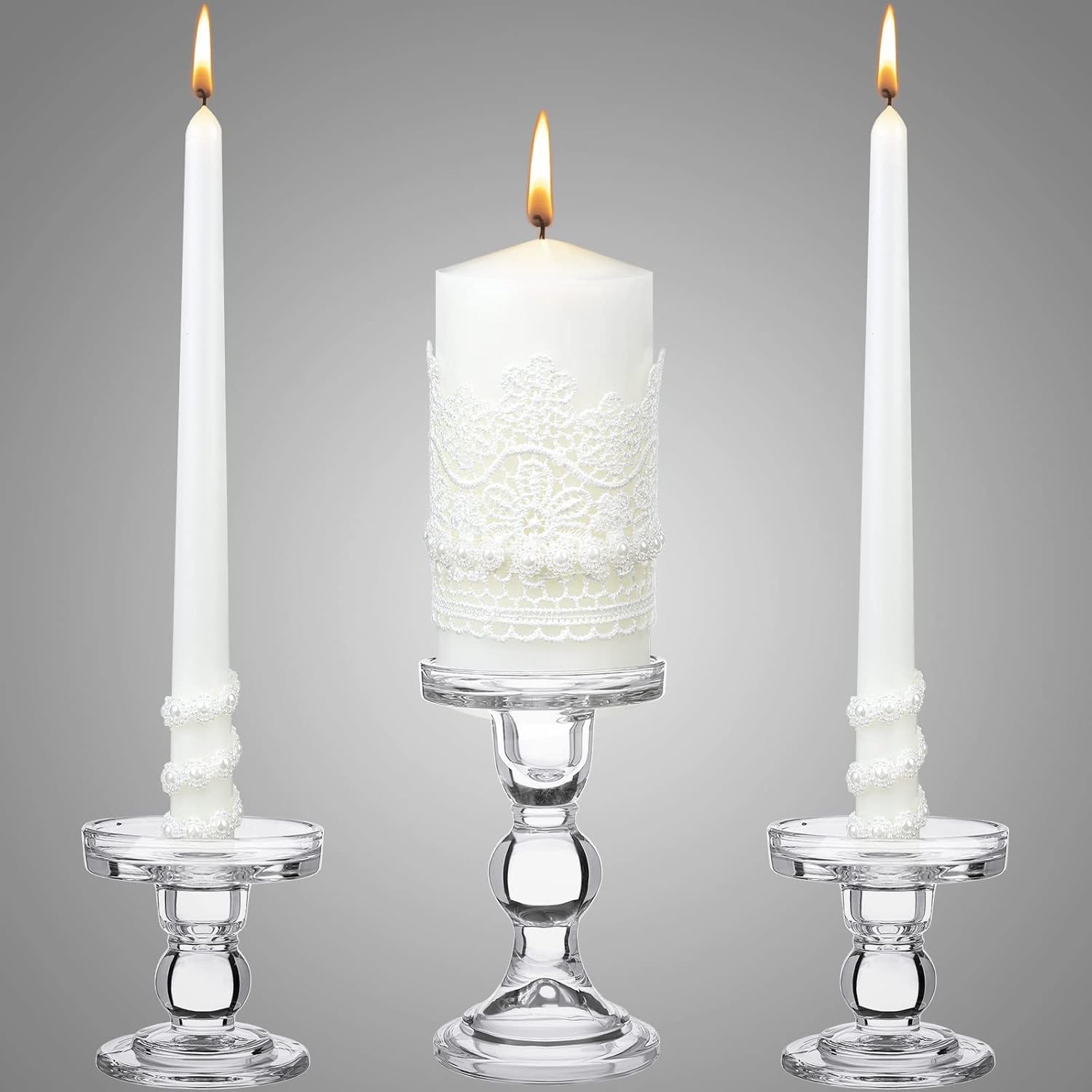 Unity Candles for Wedding Ceremony with Holder,Classic Style