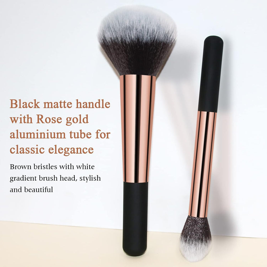 Makeup Brushes, Large Powder Brush & Foundation Brush Flawless Finish | for Highlighter, Loose Powder, Blush, Cream