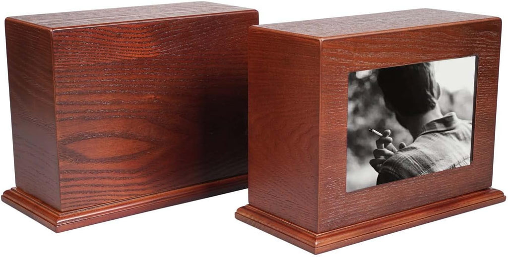 Cremation Urns for Human Ashes Adult Male Female, Wooden Photo Frame Urns Box and Casket for Ashes Men Women Child