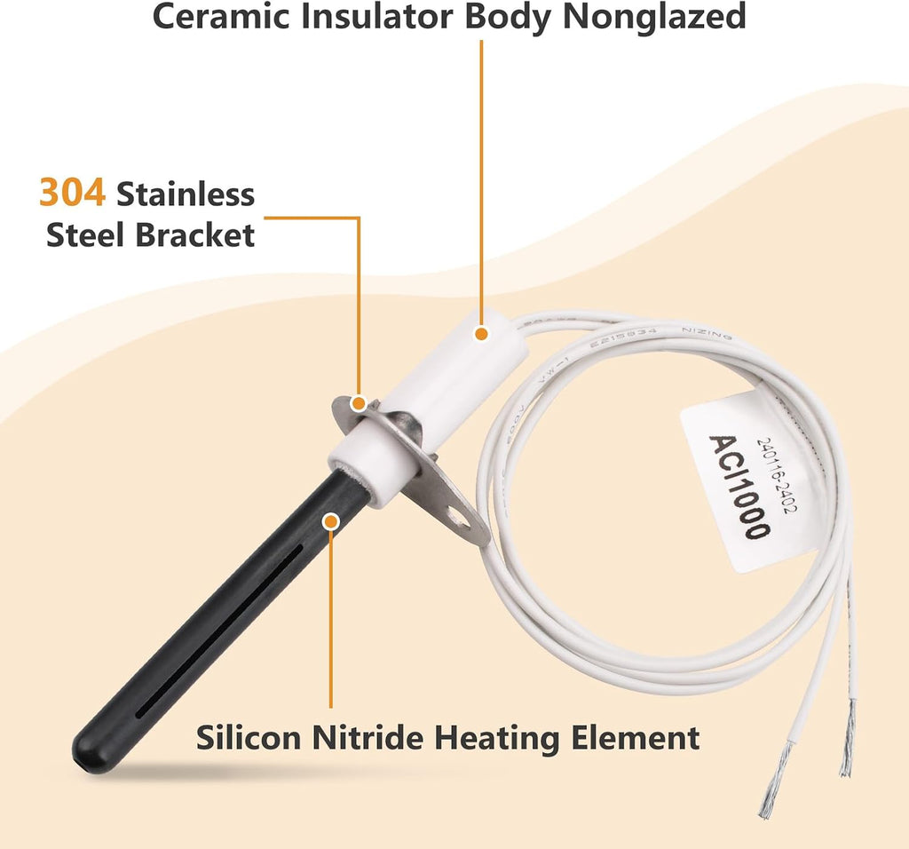H150 Universal Ignitor, Silicon Nitride Hot Rod Igniter for Gas Furnace