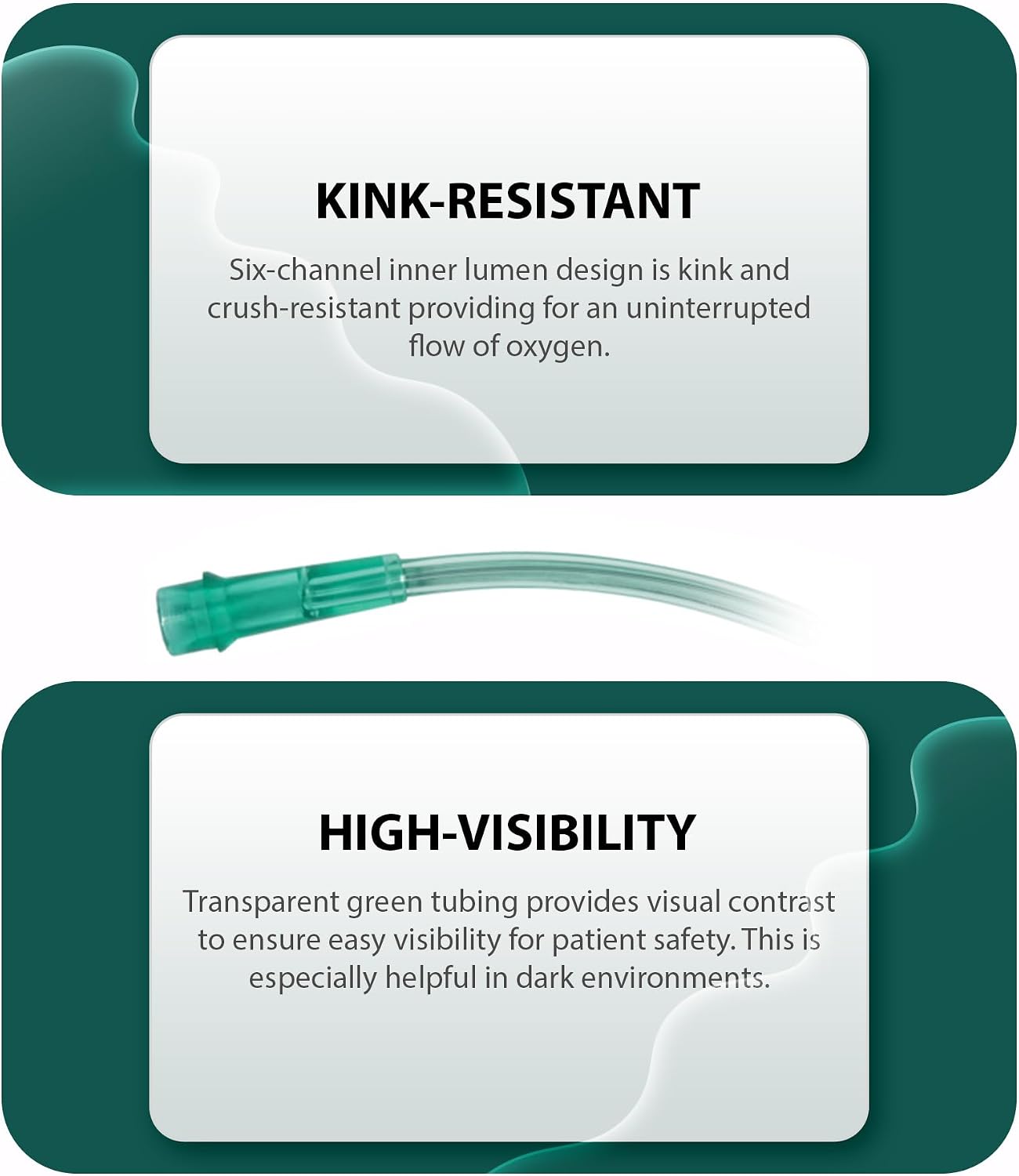 Oxygen Tubing 50FT Green Crush Resistant Non Kinking for Cannula Nasal Tubing and Oxygen Concentrator with Standard