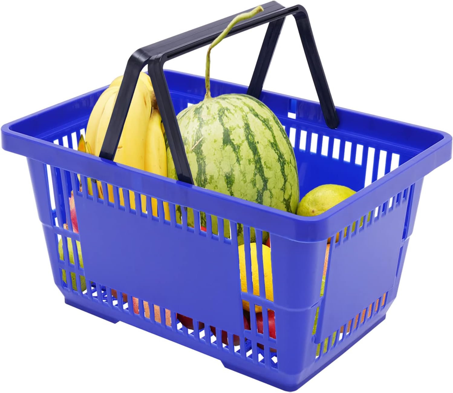 12x Shopping Baskets With Handles, Stackable Retail Store Supermarket Basket 18L Capacity Store Basket 22lbs