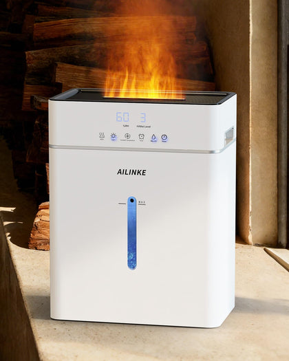 Humidifiers for Bedroom Large Room 10L/2.64Gal, Warm and Cool Mist Humidifier Large Room, Simulated Flame Humidifier