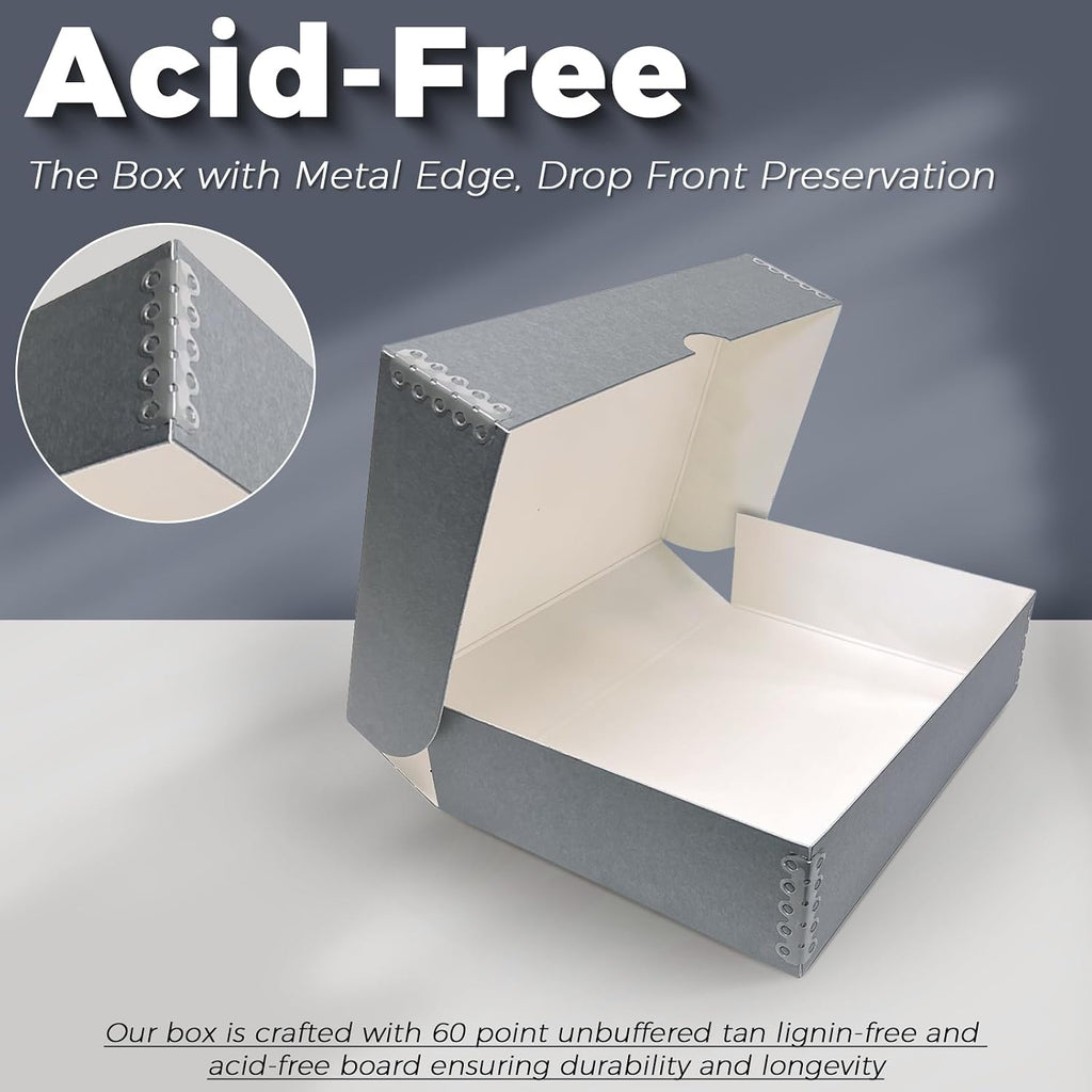 9x12 Clamshell Archival Folio Storage Box, 3" Deep
