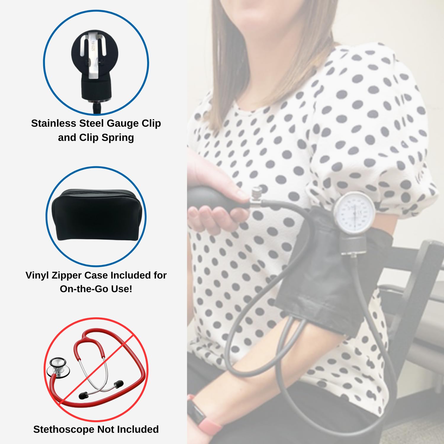 HCS Extra Large Blood Pressure Cuff, Manual Blood Pressure Cuff Arm, XL BP | Large Adult Aneroid Sphygmomanometer
