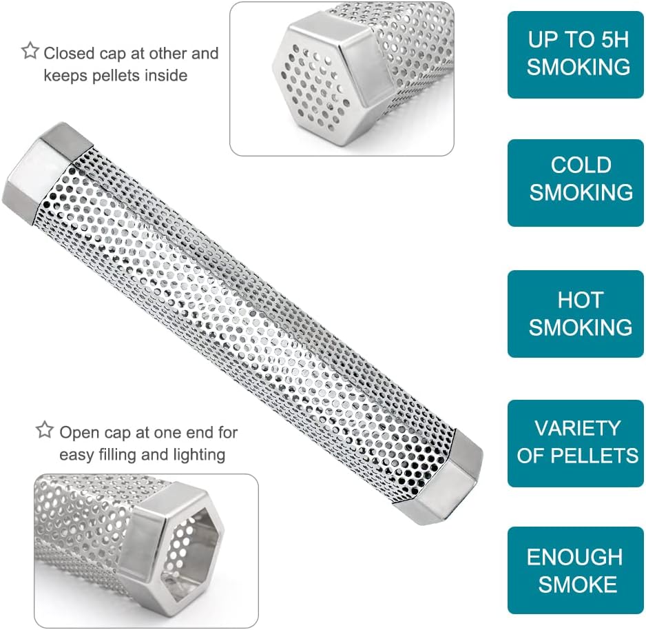 12" Smoke Tube for Pellet Smoker Stainless Steel 2pack