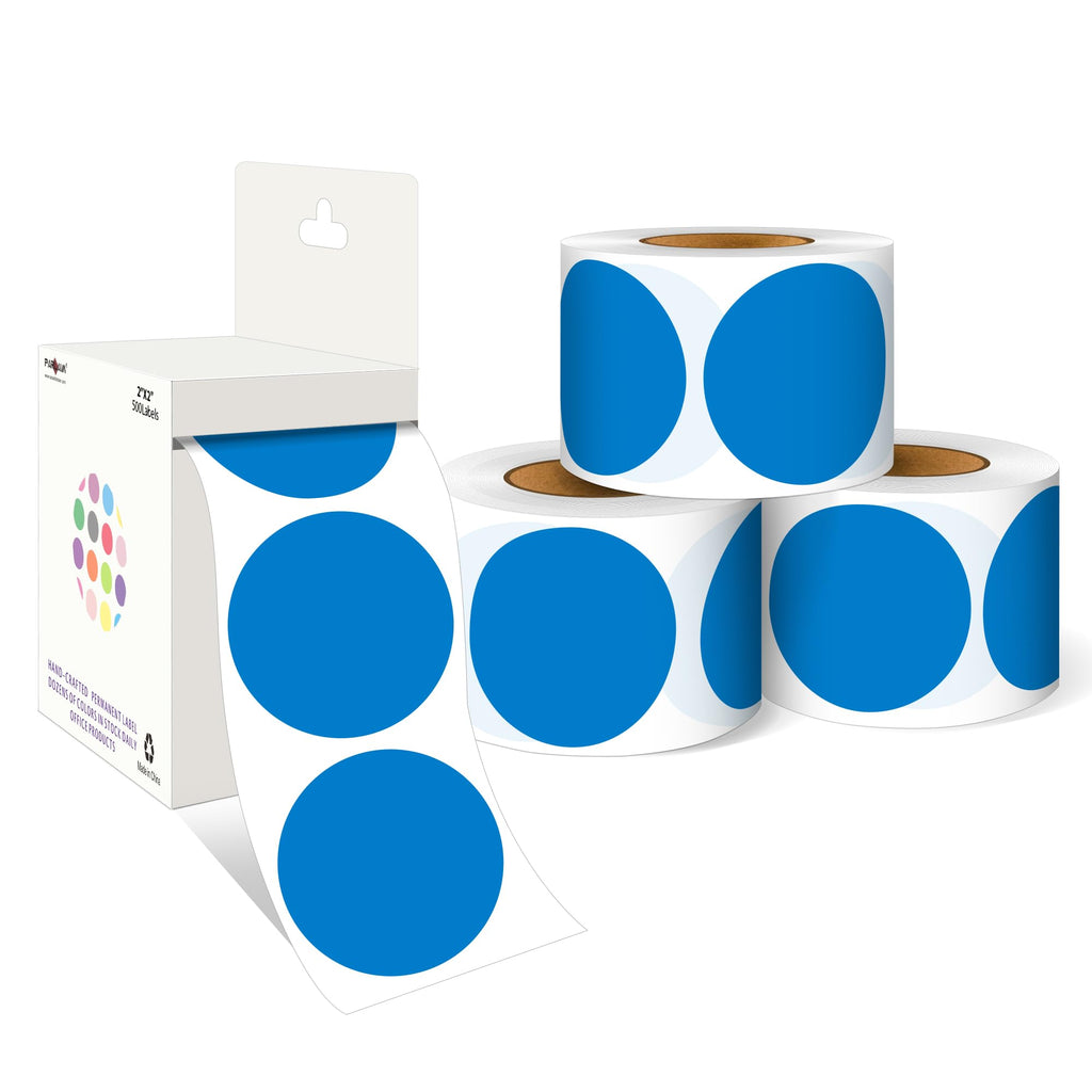 2 Inch Round Adhesive Color-Code Dot Stickers,4Rolls/2000 per Rolls dots Label Dispenser Box, Circle Stickers Label