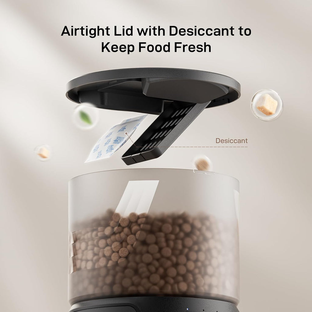 PET Automatic Cat Feeder: 3L Auto Food Dispenser with Timed Feeding| 6 Meal Programmable& 1-20 Portion Precise