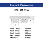 PXMEI HTD5M 835 Synchronous Timing Belt HTD835-5M