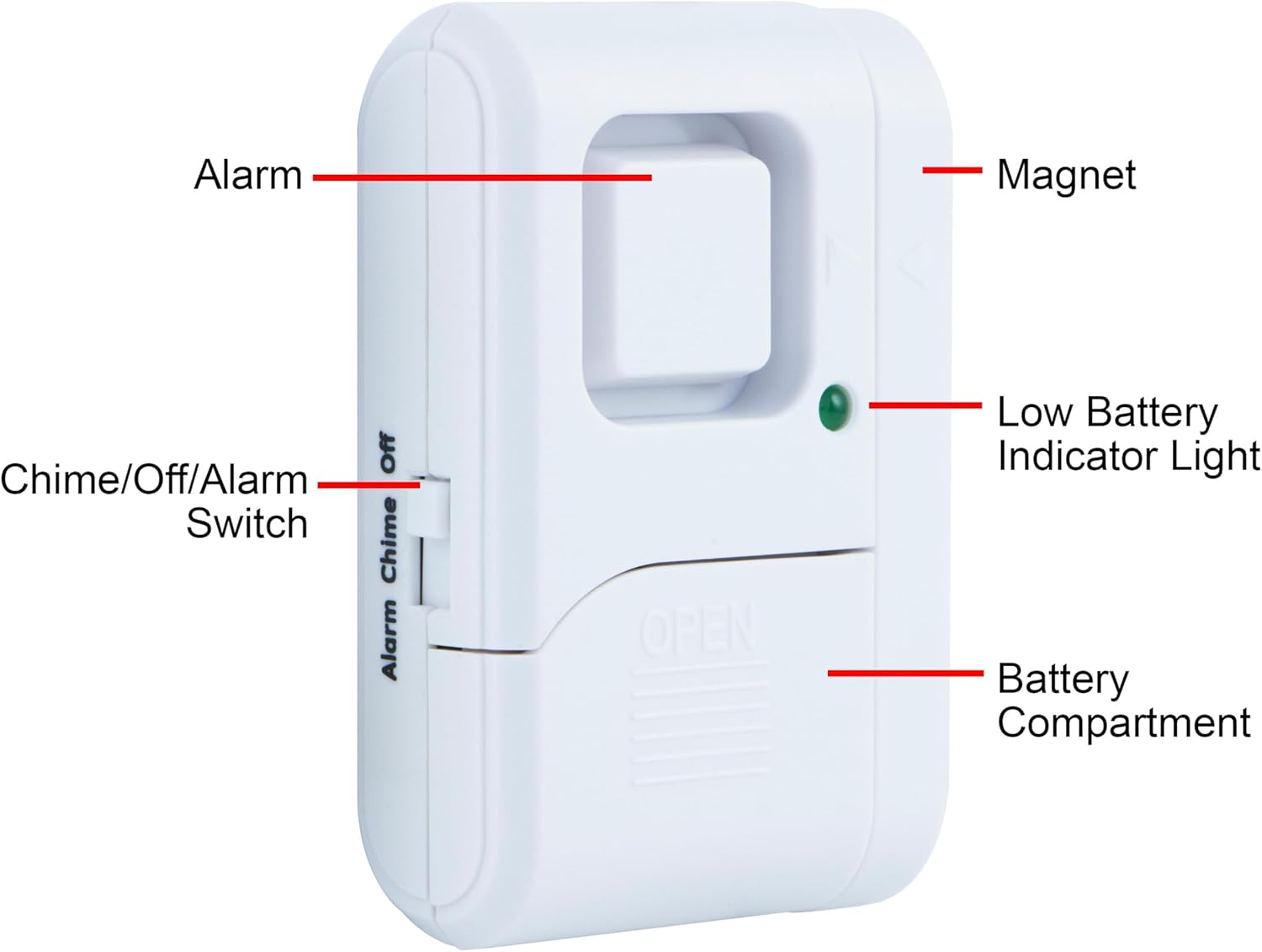 Personal Security Window and Door Alarm, 4 Pack, DIY Protection, Burglar Alert, Wireless Chime/Alarm, Easy