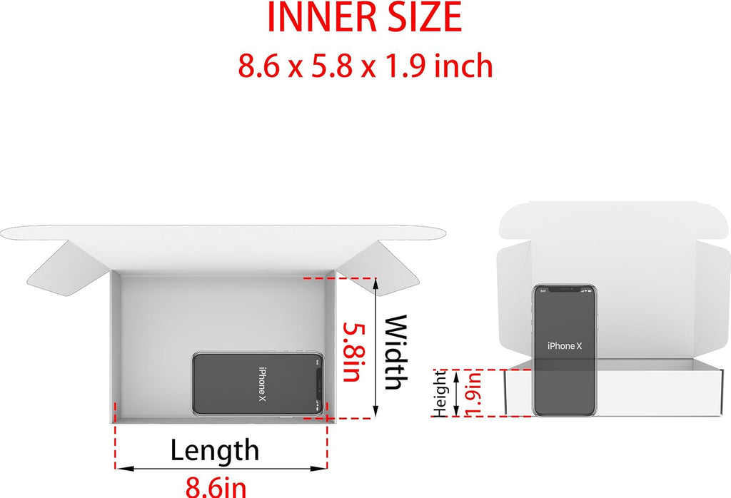 9x6x2 Shipping Boxes Set of 50, Brown Mailer Corrugated Cardboard Box