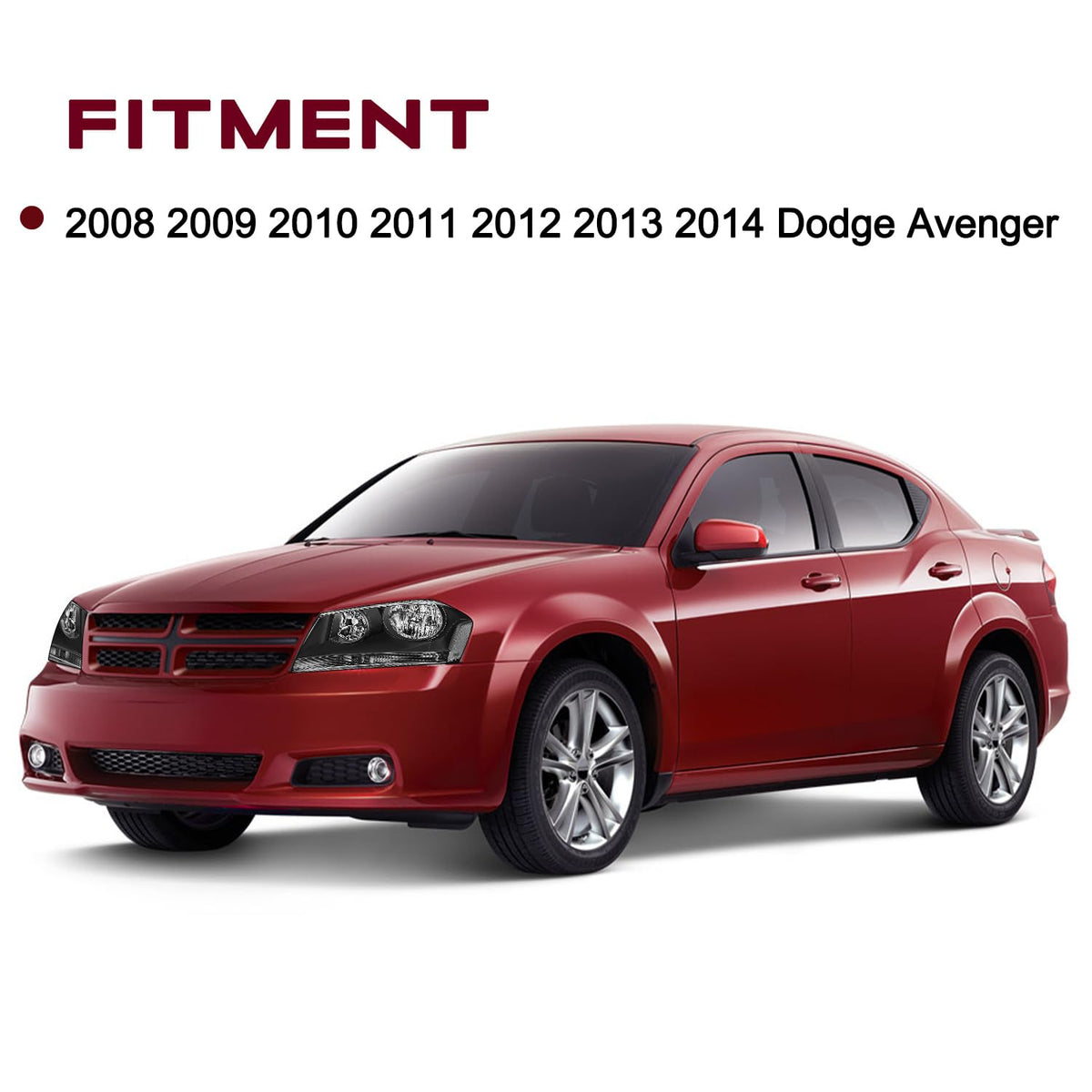 Halogen Headlight Assembly for 2008-2014 Dodge Avenger