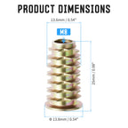 FOCMKEAS 20 Pcs M8 x 25mm Threaded Inserts, Round Washer, Hex Drive