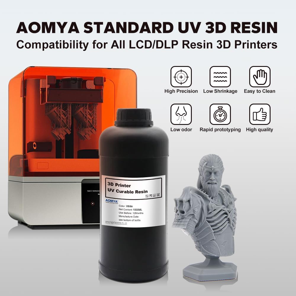 3D Resin 3D Printer UV Curable Resin 405nm High Precision Printing Resin Quick Curing & Excellent Fluidity for