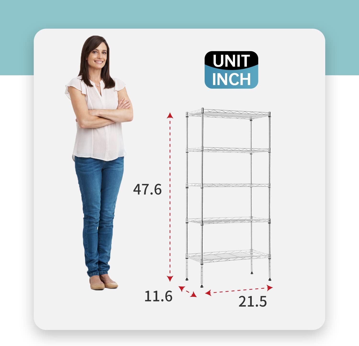 Adjustable NSF-Certified Metal Shelf Wire Shelving Unit Storage for Small Places Restaurant Garage Pantry Kitchen