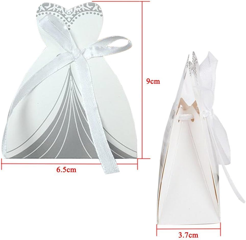 Wholesale Wedding Favors Wedding Party Favor Boxes Creative Tuxedo Dress Groom Bridal Candy Gift Box with Ribbon 100pcs
